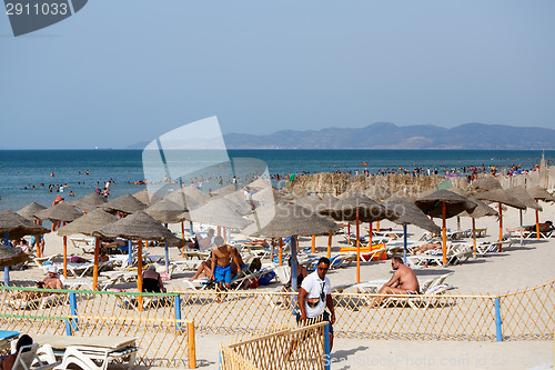 Image of People relaxing at private sandy tunisian beach
