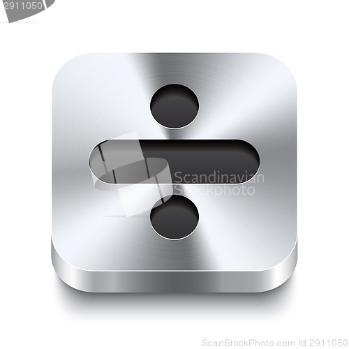 Image of Square metal button perspektive - minus icon