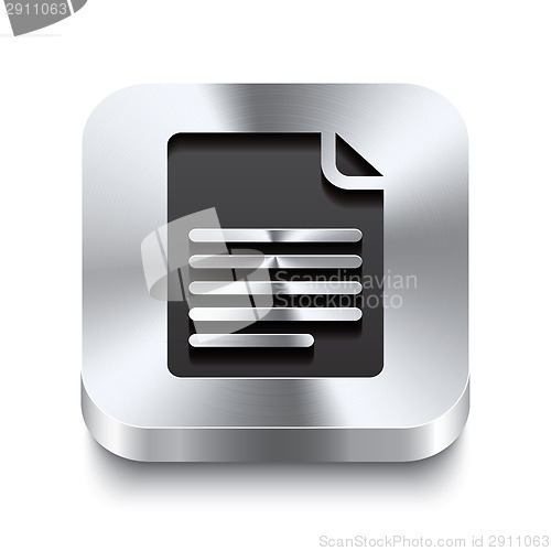 Image of Square metal button perspektive - page curl icon