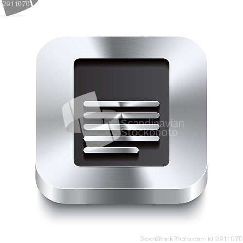 Image of Square metal button perspektive - page icon