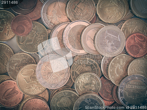 Image of Retro look Euro coins