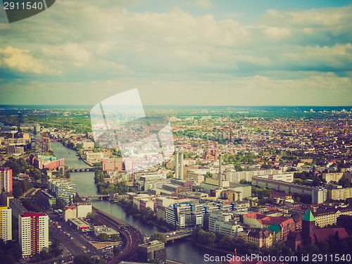 Image of Retro look Berlin aerial view