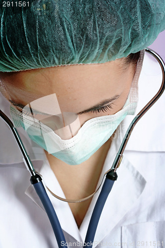 Image of Young doctor with stethoscope.