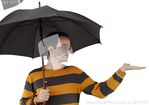 Image of Man with umbrella