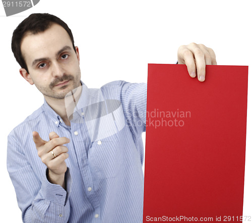 Image of Man holding a paper