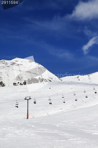 Image of Ski resort at sunny winter day