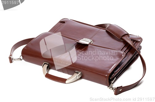 Image of Leather brown briefcase