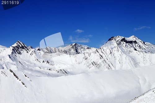Image of Snowy mountains at nice day
