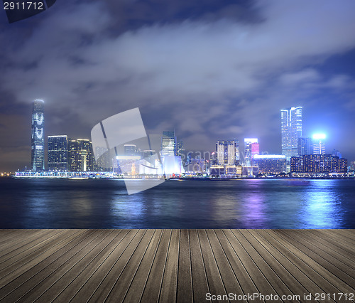 Image of Victoria harbor in the night