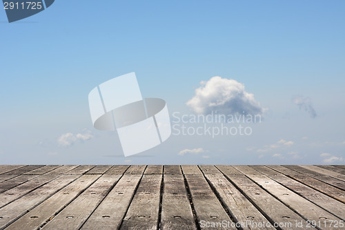 Image of Wooden ground with sky