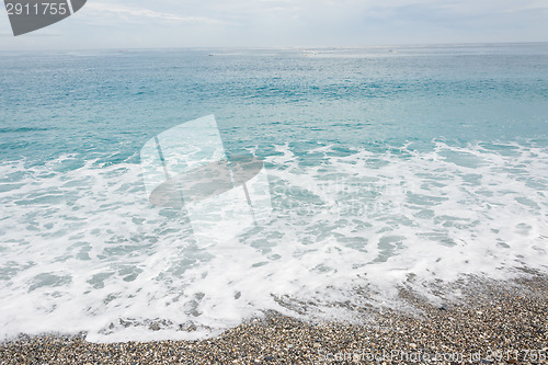 Image of Seascape with cloudy sky