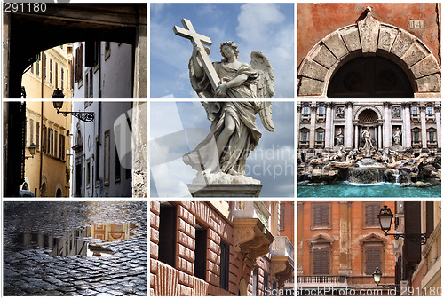 Image of Rome landmarks collage