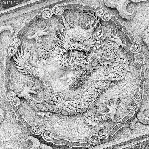 Image of Dragon carving at temple