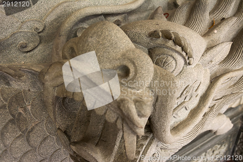 Image of Chinese temple dragon statue
