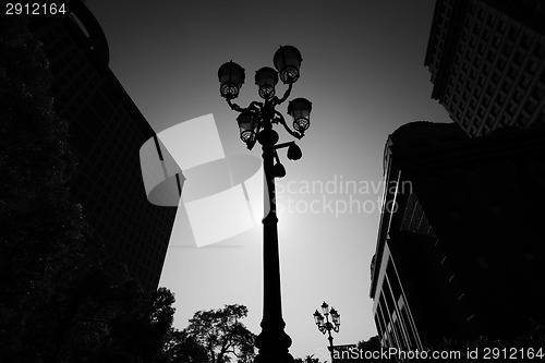 Image of black and white cityscape