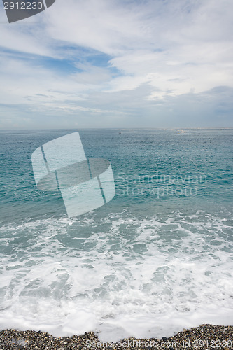 Image of Seascape with cloudy sky