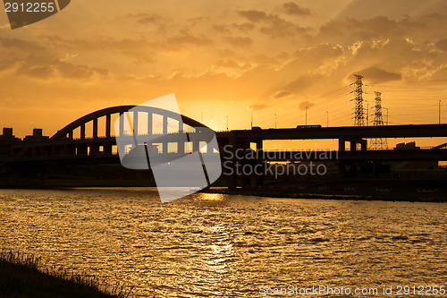 Image of Sunset cityscape