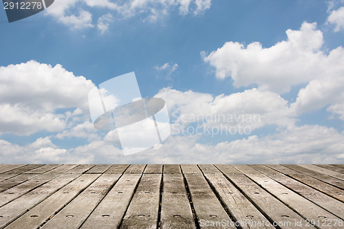 Image of Wooden ground with sky