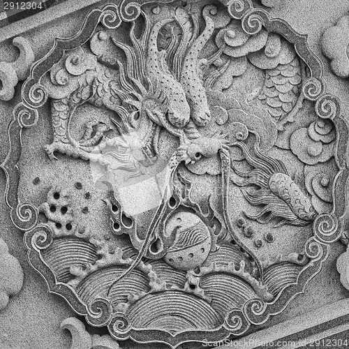 Image of Dragon carving at temple