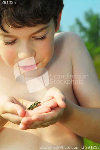 Image of Boy with a frog