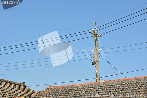 Image of Power pole near roof