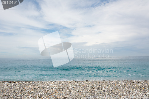 Image of Seascape with cloudy sky