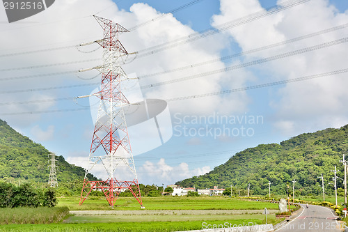 Image of Power lines in countryside