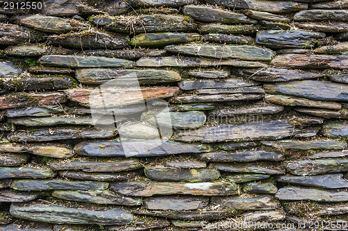 Image of Stone wall with green moss