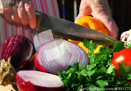 Image of Cutting vegetables