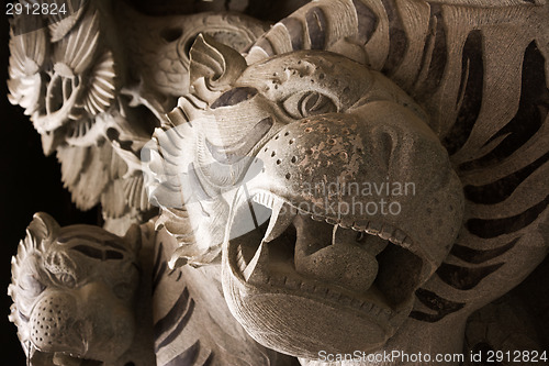 Image of Chinese temple tiger statue