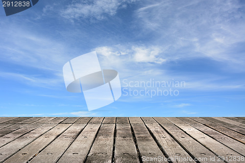 Image of Wooden ground with sky