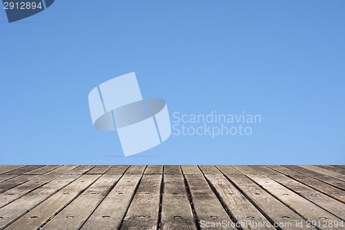 Image of Wooden ground with sky