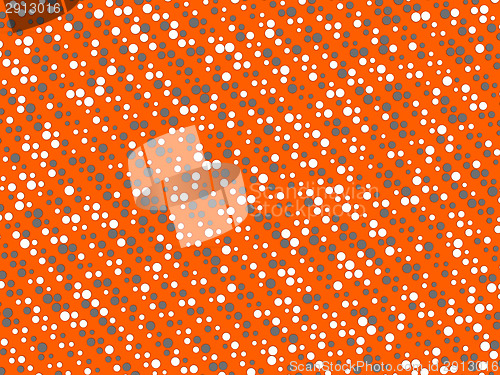 Image of Polka dot background with grey and white circles over orange