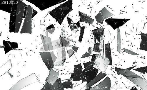 Image of Pieces of destructed or Shattered glass isolated