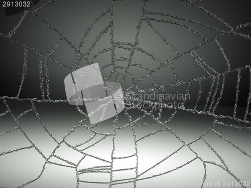 Image of Cracked or Splitted glass with gradient light