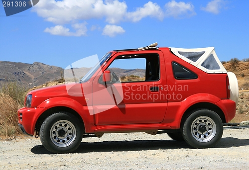 Image of Red jeep