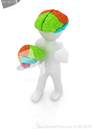 Image of 3d people - man with a brain