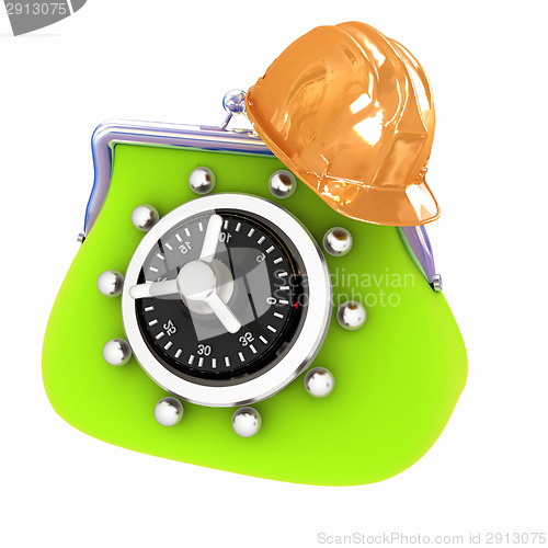 Image of hard hat on purse safe