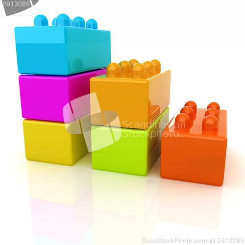 Image of Building blocks efficiency concept on white 