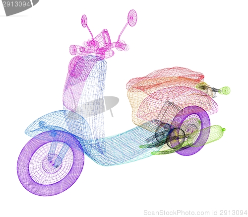 Image of Vintage Retro Moped. 3d model