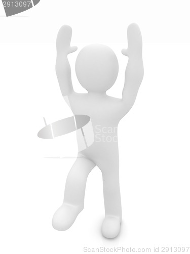 Image of 3d man isolated on white. Series: morning exercises - flexibilit