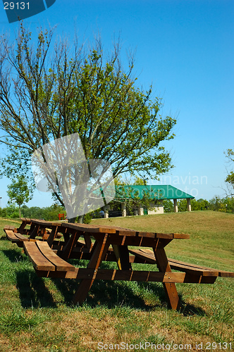 Image of Empty Picnic Tables 2