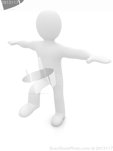 Image of 3d man isolated on white. Series: morning exercises - flexibilit