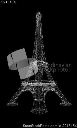 Image of 3d Eiffel Tower render