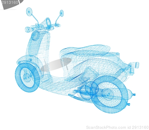 Image of Vintage Retro Moped. 3d model