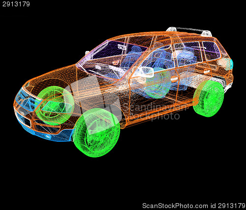 Image of Model cars. 3d render 