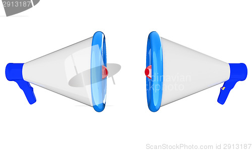 Image of Loudspeakers as announcement icon. Illustration on white 