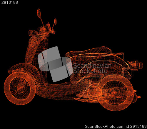 Image of Vintage Retro Moped. 3d model