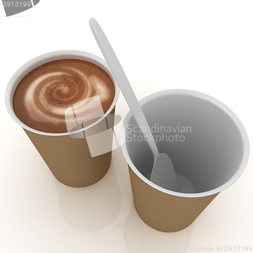 Image of Coffe in fast-food disposable tableware