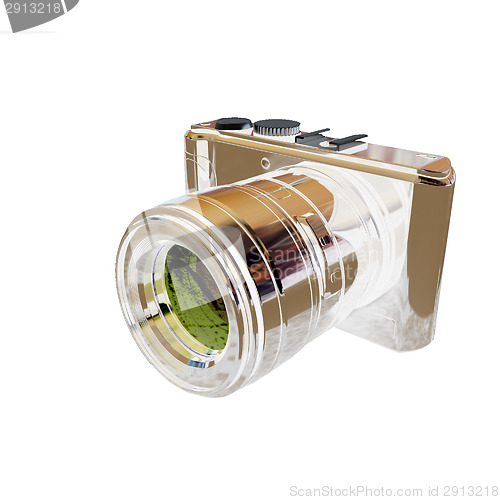 Image of 3d illustration of photographic camera